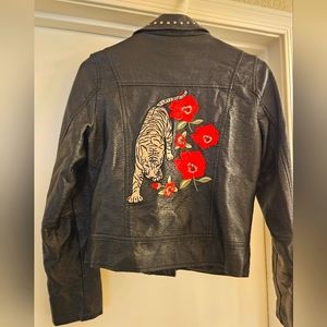 Faux Leather Biker Jacket | Sz Small